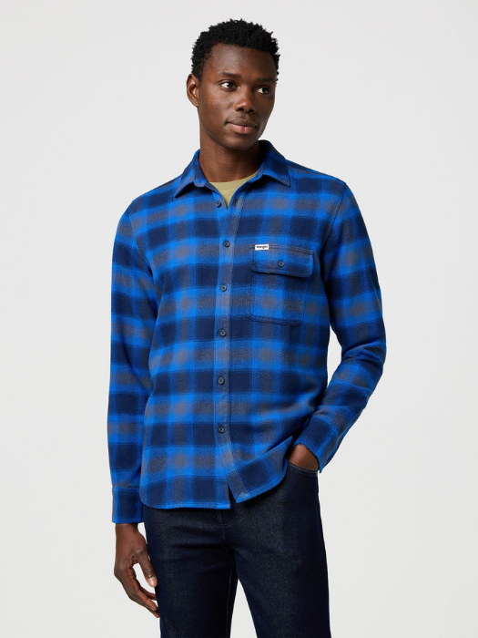 Wrangler Мужская Рубашка Синяя Regular [3]