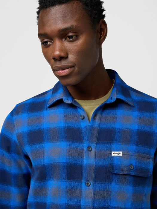 Wrangler Мужская Рубашка Синяя Regular [6]