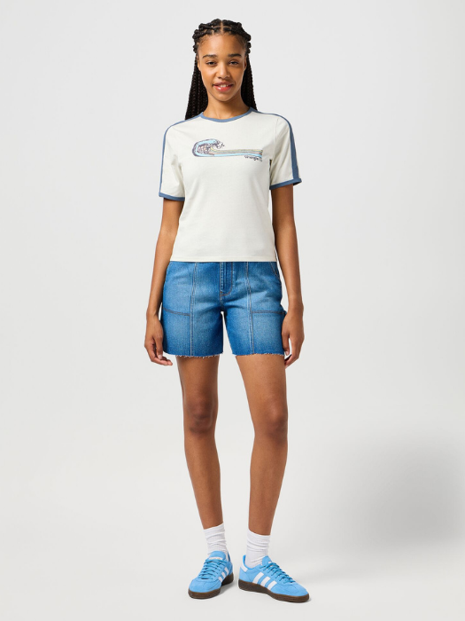 Wrangler Pantaloni Scurti Albastri Relaxed Femei [5]