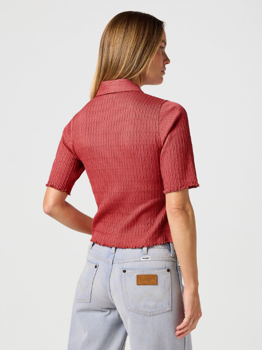 Wrangler Tricou Polo Rosu Slim Femei [2]