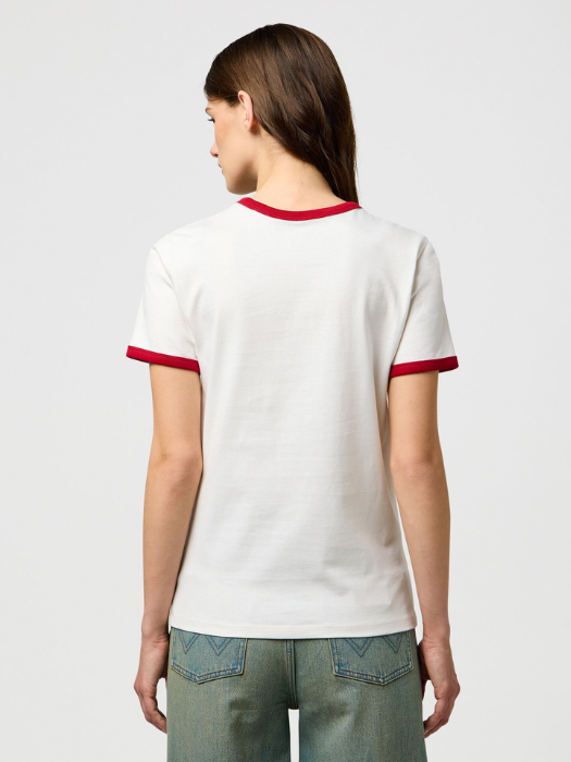 Wrangler Футболка Alb/Rosu Slim [2]