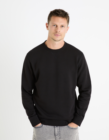 Толстовки - Celio Мужской Свитшот Чёрный Regular