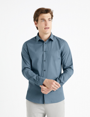 Celio Мужская Рубашка Синяя Slim [2]