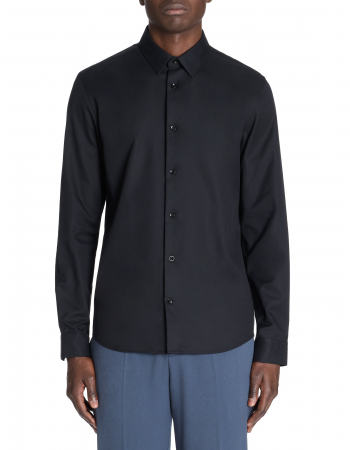 Celio Мужская Рубашка Чёрная Slim [2]