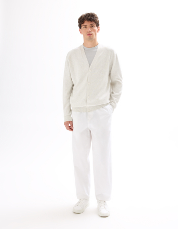 Pulovere si Cardigane - Celio Cardigan Alb  Barbati