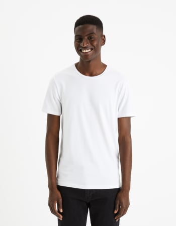 Футболки и Поло - Celio Мужская Футболка Белая Slim