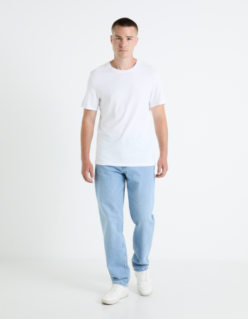 Футболки и Поло - Celio Мужская Футболка Белая Straight