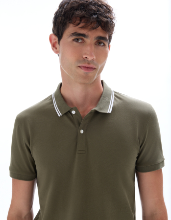 Celio Tricou Polo Haki  Barbati [3]