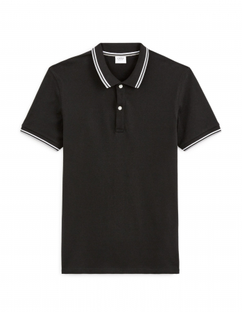 Celio Tricou Polo Negru Slim Barbati [3]