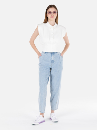 Wide Leg - COLIN'S Blugi Albastri Deschisi Bottom Barrel Femei
