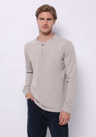 BARBATI - COLIN'S Bluza Bej Slim Barbati