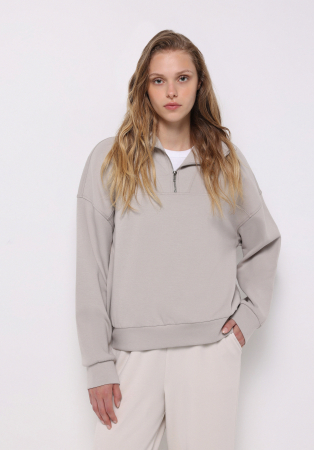 Hanorace - COLIN'S Bluza Bej Regular Femei