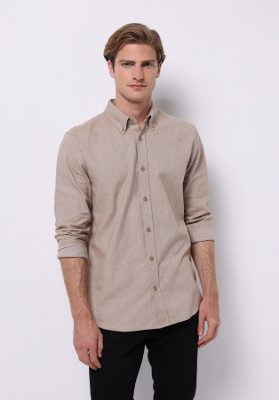 Camasi - COLIN'S Camasa Bej Regular Barbati