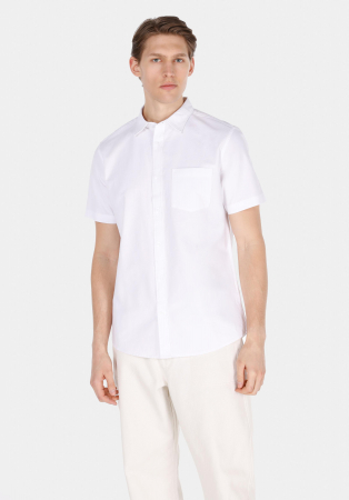 ОДЕЖДА - COLIN'S Мужская Рубашка С Коротким Рукавом Белая 