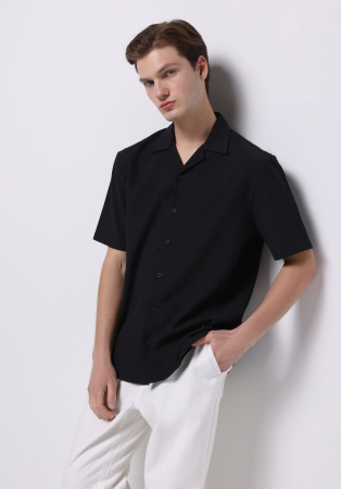 Camasi - COLIN'S Camasa Cu Maneca Scurta Neagra Regular Barbati