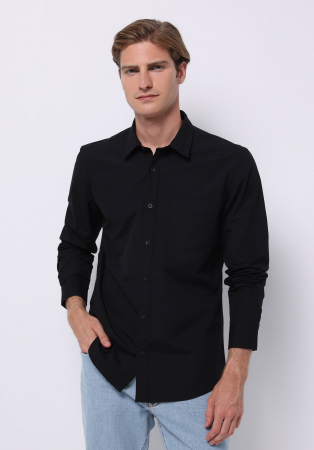 BARBATI - COLIN'S Camasa Neagra Slim Barbati