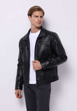 Geci si Jachete - COLIN'S Geaca Neagra Slim Barbati