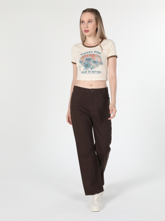 FEMEI - COLIN'S Pantaloni Maro Inchis Regular Femei