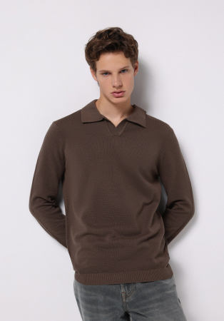 Pulovere si Cardigane - COLIN'S Pulover Cafeniu Regular Barbati