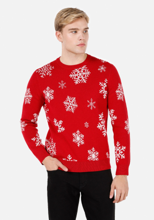 BARBATI - COLIN'S Pulover Rosu Regular Barbati