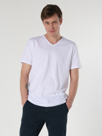 BARBATI - COLIN'S Tricou Alb Regular Barbati