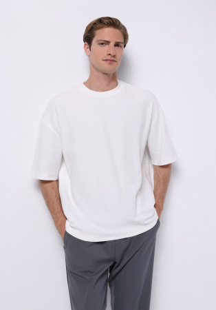 BARBATI - COLIN'S Tricou Alb  Barbati