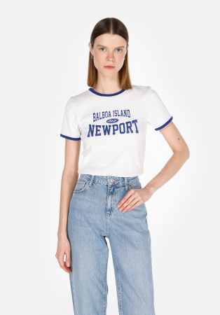 FEMEI - COLIN'S Tricou Alb Slim Femei