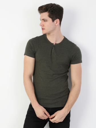 BARBATI - COLIN'S Tricou Gri Slim Barbati