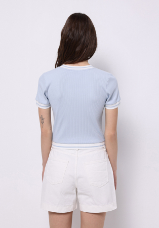 COLIN'S Tricou Albastru Deschis Slim Femei [1]
