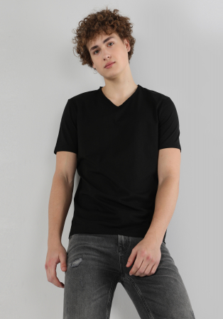 BARBATI - COLIN'S Tricou Negru Regular Barbati