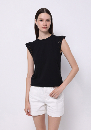 Tricouri si Topuri - COLIN'S Tricou Negru Regular Femei