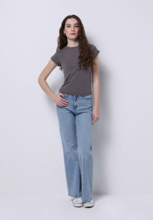 COLIN'S Tricou Gri Inchis Slim Femei [2]