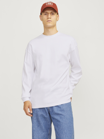 Hanorace - Jack Jones Bluza Alba Loose Barbati