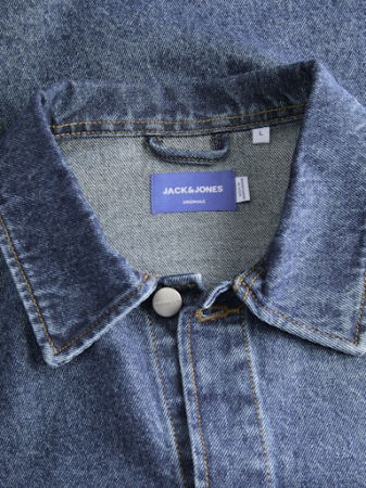 МУЖЧИНЫ - JACK&JONES Мужская Рубашка Тёмная Джинсовая Синяя