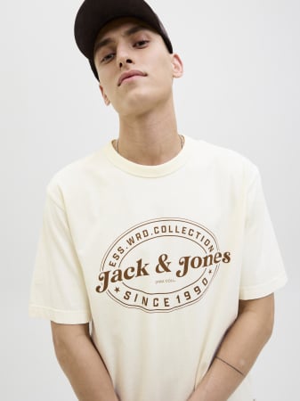 Jack Jones Мужская Футболка Кремовая  [1]