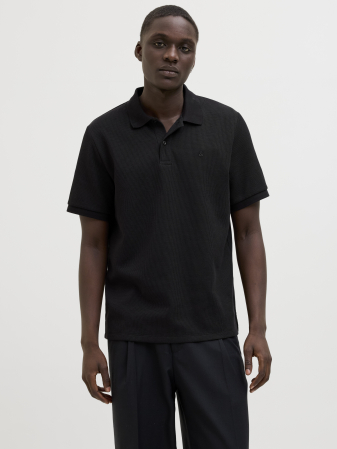 BARBATI - Jack Jones Tricou Polo Negru Standard Barbati