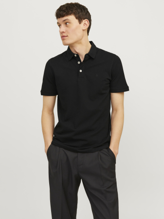 BARBATI - Jack Jones Tricou Polo Negru Slim Barbati