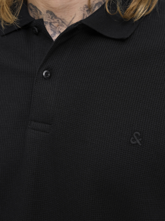 Jack Jones Tricou Polo Cu Maneca Lunga Negru  Barbati [4]