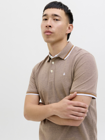 BARBATI - Jack Jones Tricou Polo Bej  Barbati