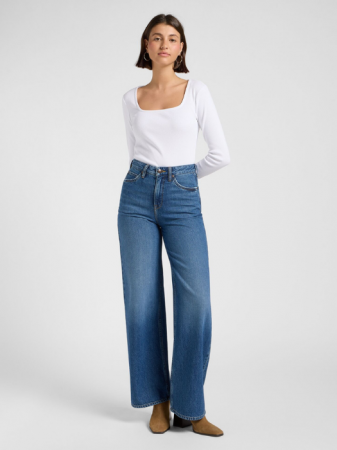 Wide Leg - Lee Blugi Albastri STELLA High Waist Wide Leg Femei
