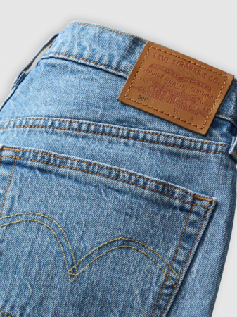Levi's Blugi Albastri Deschisi 501 CROP Straight Femei [5]