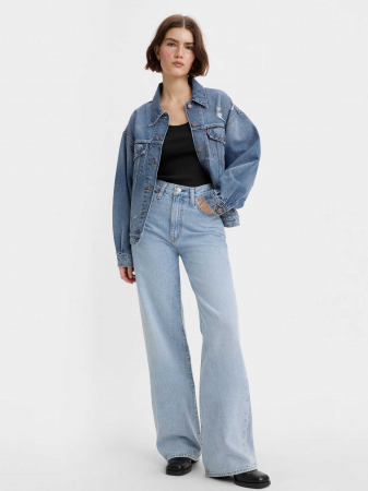 Wide Leg - Levi's Blugi Albastri Deschisi Ribcage Wide Leg Wide Leg Femei