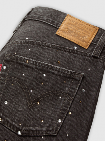 Levi's Blugi Gri Inchis Ribcage Wide Leg Wide Leg Femei [5]