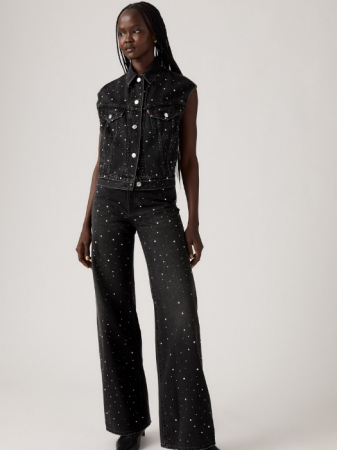 Levi's Blugi Gri Inchis Ribcage Wide Leg Wide Leg Femei [3]