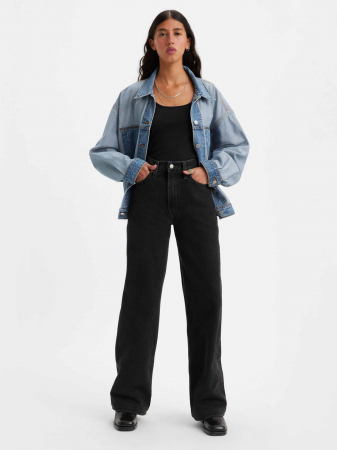FEMEI - Levi's Blugi Gri Inchis Ribcage Wide Leg Ribcage Femei