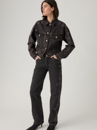 Levi's Blugi Gri Inchis 501 Straight Femei [6]