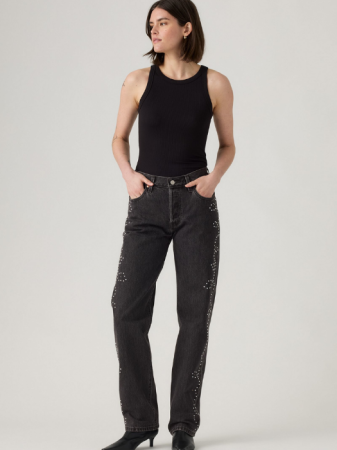 Levi's Blugi Gri Inchis 501 Straight Femei [1]