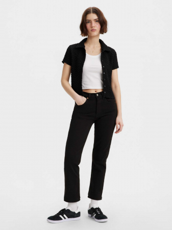 FEMEI - Levi's Blugi Negri 501 CROP Straight Femei