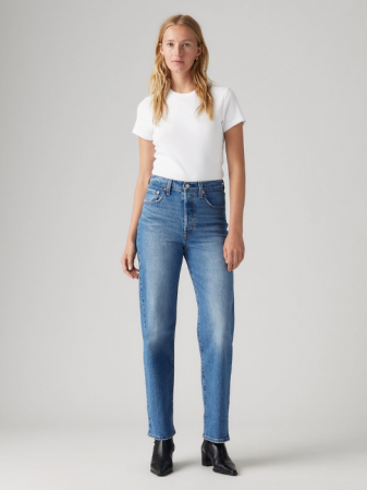 FEMEI - Levi's Blugi Albastri RIBCAGE Straight Femei