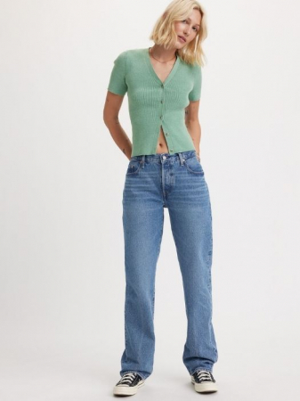 Levi's Blugi Gri Inchis 501 90 Straight Femei [6]